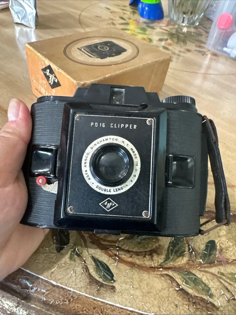 Agfa Ansco PD16 Clipper Folding Film Camera Double Lens JN116 Original Box USA